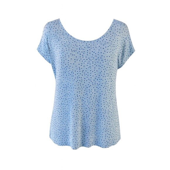 Jacklyn Smith Collection Dress Women XXL Blue Polka Dot Short Sleeve Casual - Picture 2 of 8